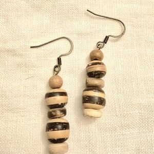 Elegant Wooden Bead Earrings